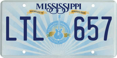 MS license plate LTL657
