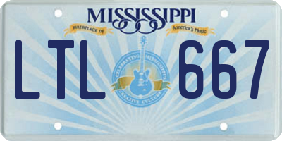 MS license plate LTL667
