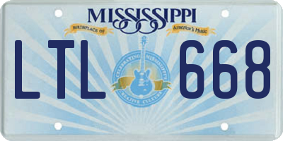 MS license plate LTL668