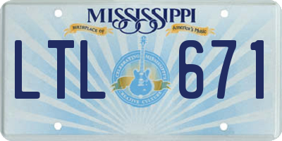 MS license plate LTL671