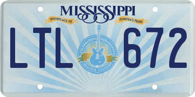 MS license plate LTL672