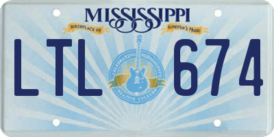 MS license plate LTL674