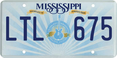 MS license plate LTL675