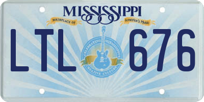 MS license plate LTL676
