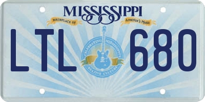 MS license plate LTL680