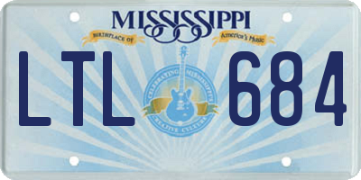 MS license plate LTL684