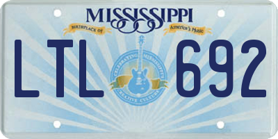 MS license plate LTL692