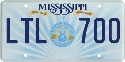MS license plate LTL700