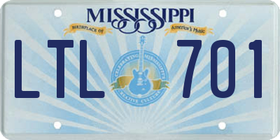MS license plate LTL701