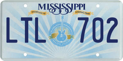 MS license plate LTL702