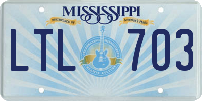 MS license plate LTL703