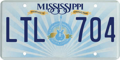 MS license plate LTL704