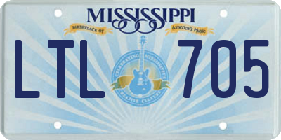 MS license plate LTL705