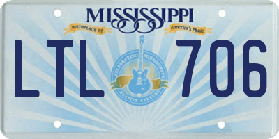 MS license plate LTL706