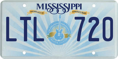 MS license plate LTL720