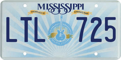 MS license plate LTL725