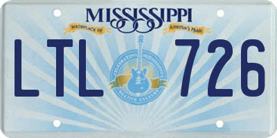 MS license plate LTL726