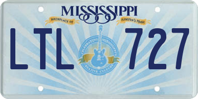 MS license plate LTL727