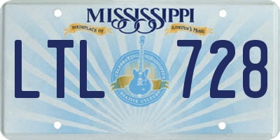 MS license plate LTL728