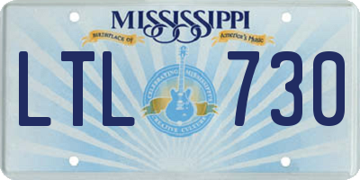 MS license plate LTL730
