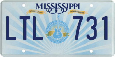 MS license plate LTL731