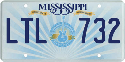 MS license plate LTL732