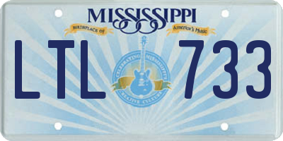 MS license plate LTL733