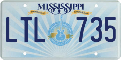 MS license plate LTL735