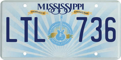 MS license plate LTL736