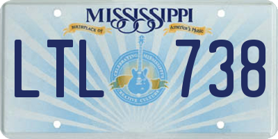 MS license plate LTL738
