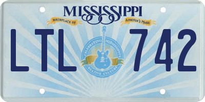 MS license plate LTL742