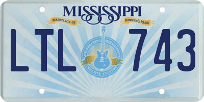 MS license plate LTL743