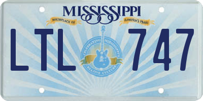 MS license plate LTL747