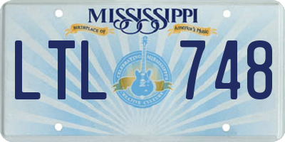 MS license plate LTL748