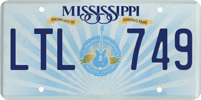 MS license plate LTL749