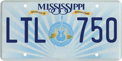 MS license plate LTL750