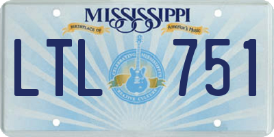 MS license plate LTL751