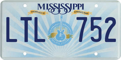 MS license plate LTL752