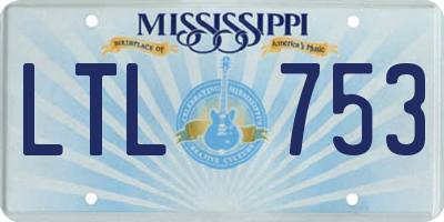 MS license plate LTL753
