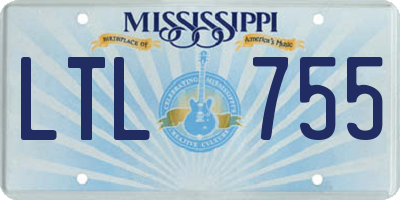 MS license plate LTL755