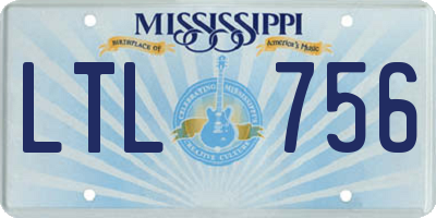 MS license plate LTL756