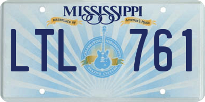 MS license plate LTL761