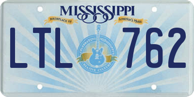 MS license plate LTL762