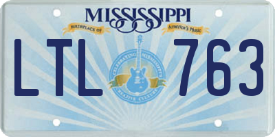 MS license plate LTL763