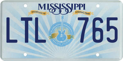 MS license plate LTL765