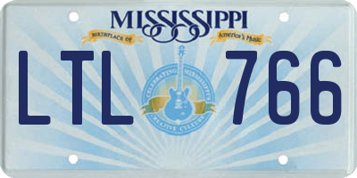 MS license plate LTL766