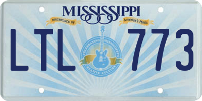 MS license plate LTL773