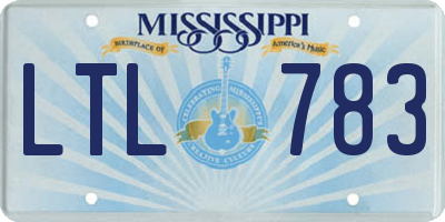 MS license plate LTL783