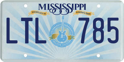 MS license plate LTL785