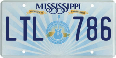 MS license plate LTL786